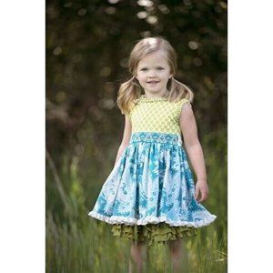 Persnickety NWT Kassidy Tunic Dress Polka Dot Paisley Size 12 month blue green